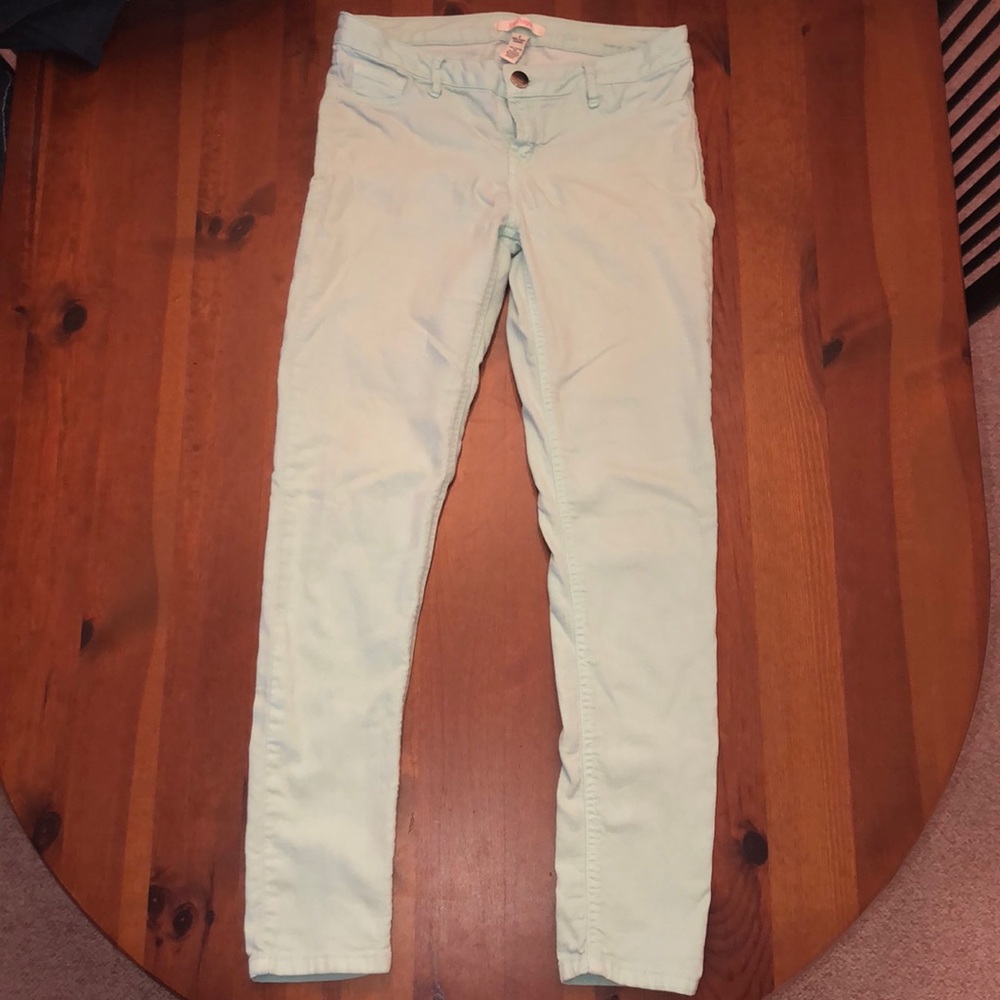 Size 8-  mint blue skinny jeans!